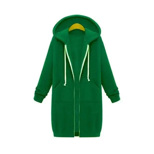 Luxury Women's Autumn Winter Thickening Hoodies Leisure Loose Hooded Jackets Pockets Plus Size Sweatshirt Sports Dresses Outwear Women's Hooded Flannel Jacket Casual Fleece Windbreaker Hoodie