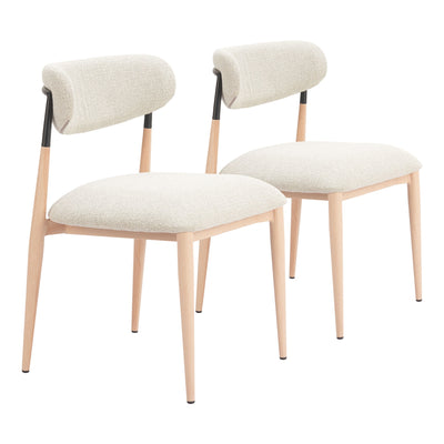 Equinox Armless Dining Chair (Set of 2) Oyster Gray & Natural