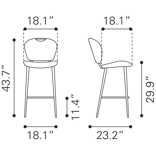 Terrence Barstool Vintage Gray