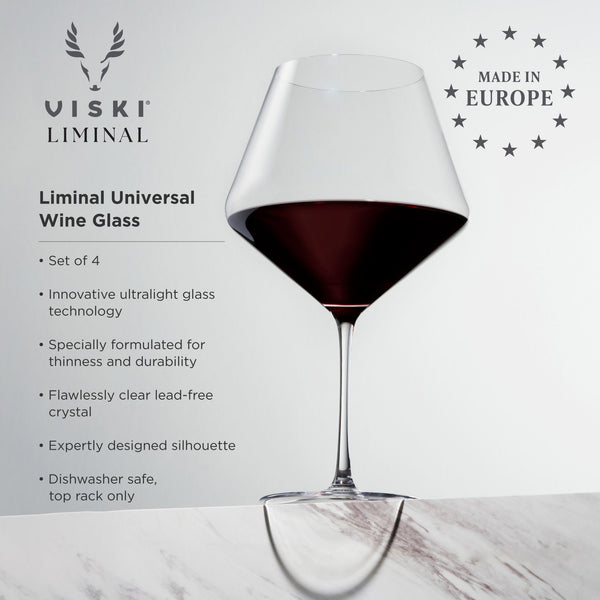 Liminal Burgundy Wine Glasses, Set of 4