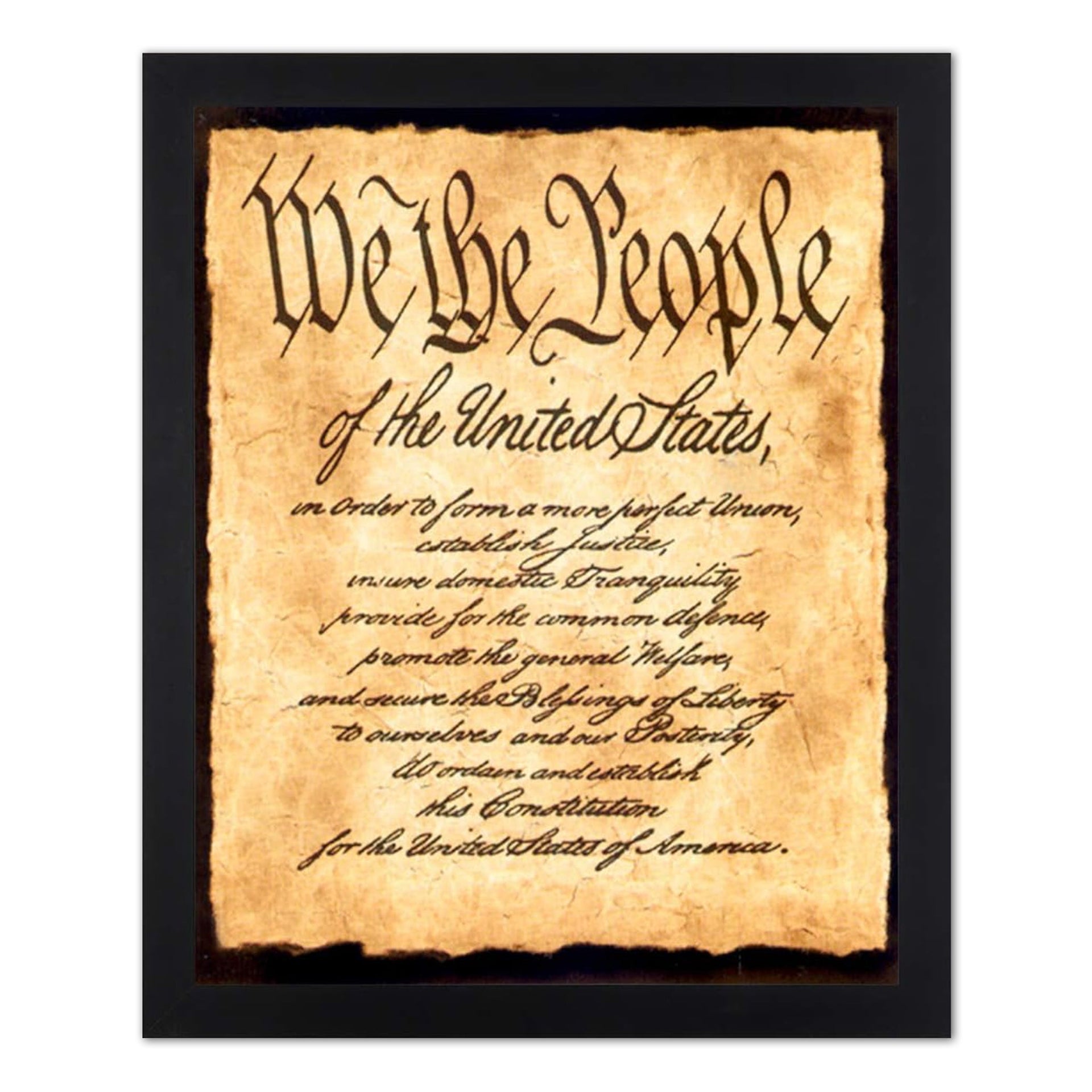 Constitution Art Print - Preamble to Constitution 16x20 Framed Lithograph Print