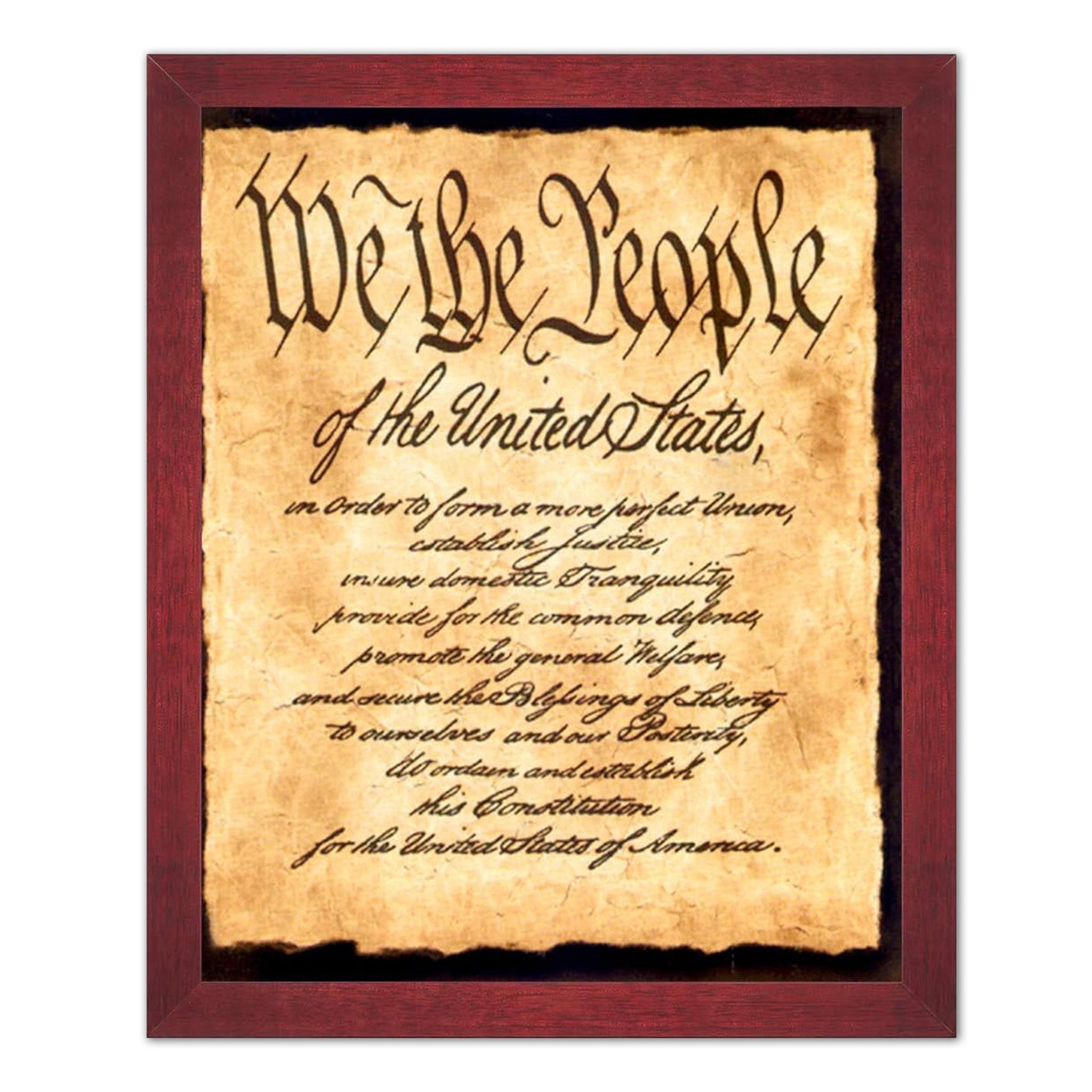 Constitution Art Print - Preamble to Constitution 16x20 Framed Lithograph Print