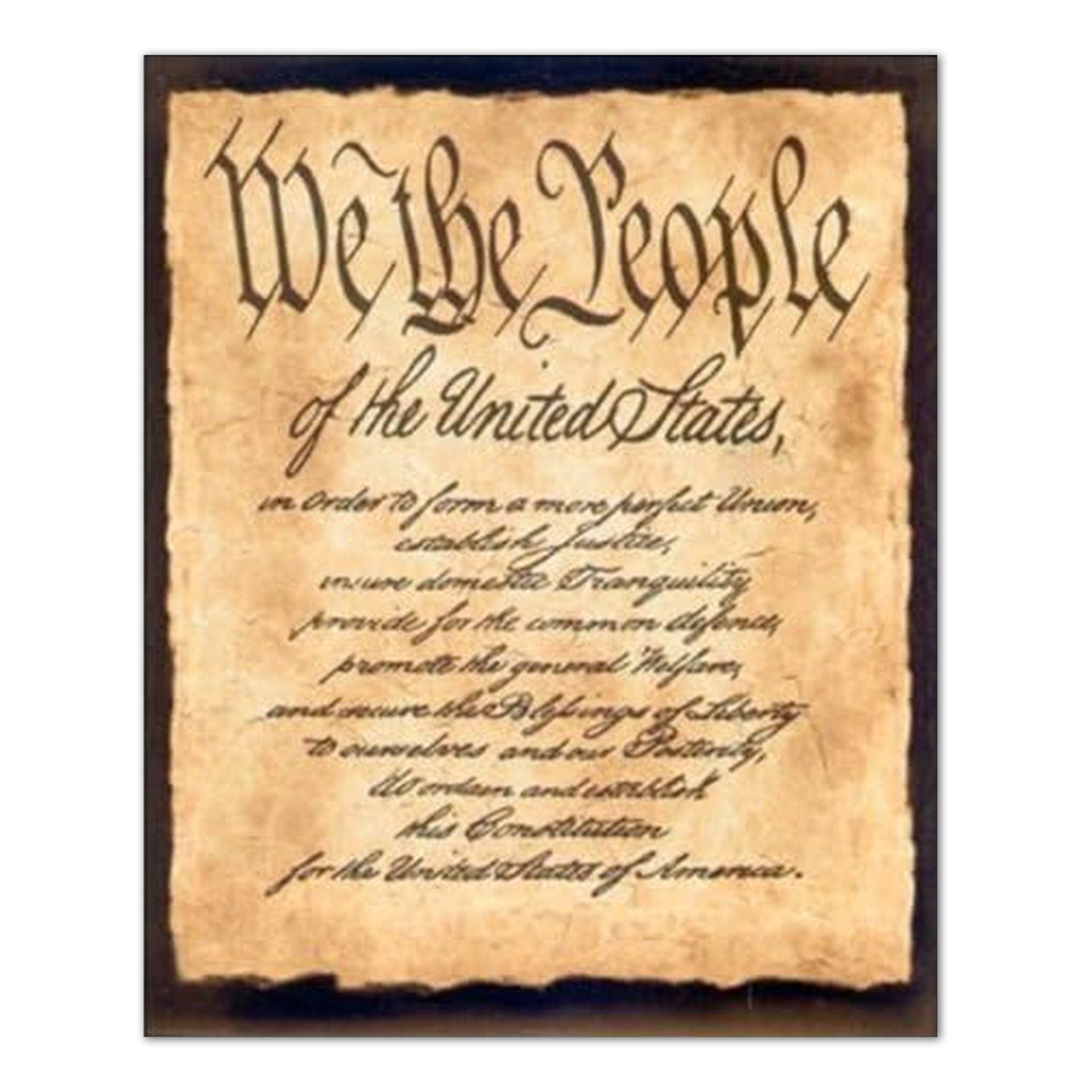 Constitution Art Print - Preamble to Constitution 16x20 Framed Lithograph Print