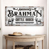 Personalized Brahman Cattle Sign - 20x10 inch Medium Premium Gallery Wrapped