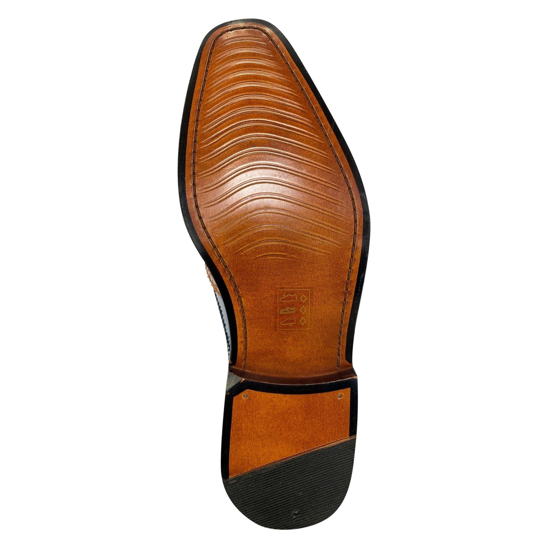 Macon Leather and Suede Crocodile Printed Oxford Dress Shoes