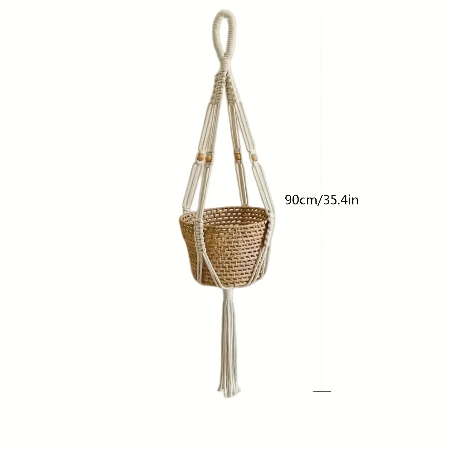 [Macrame Plant Hangers] 3pcs Macrame Plant Hangers - Bohemian Handwoven Holders with Tassels, Decorative Hanging Baskets, Ideal for Balcony/Living Room/Garden, Great Housewarming Gifts (Not Include Pots)