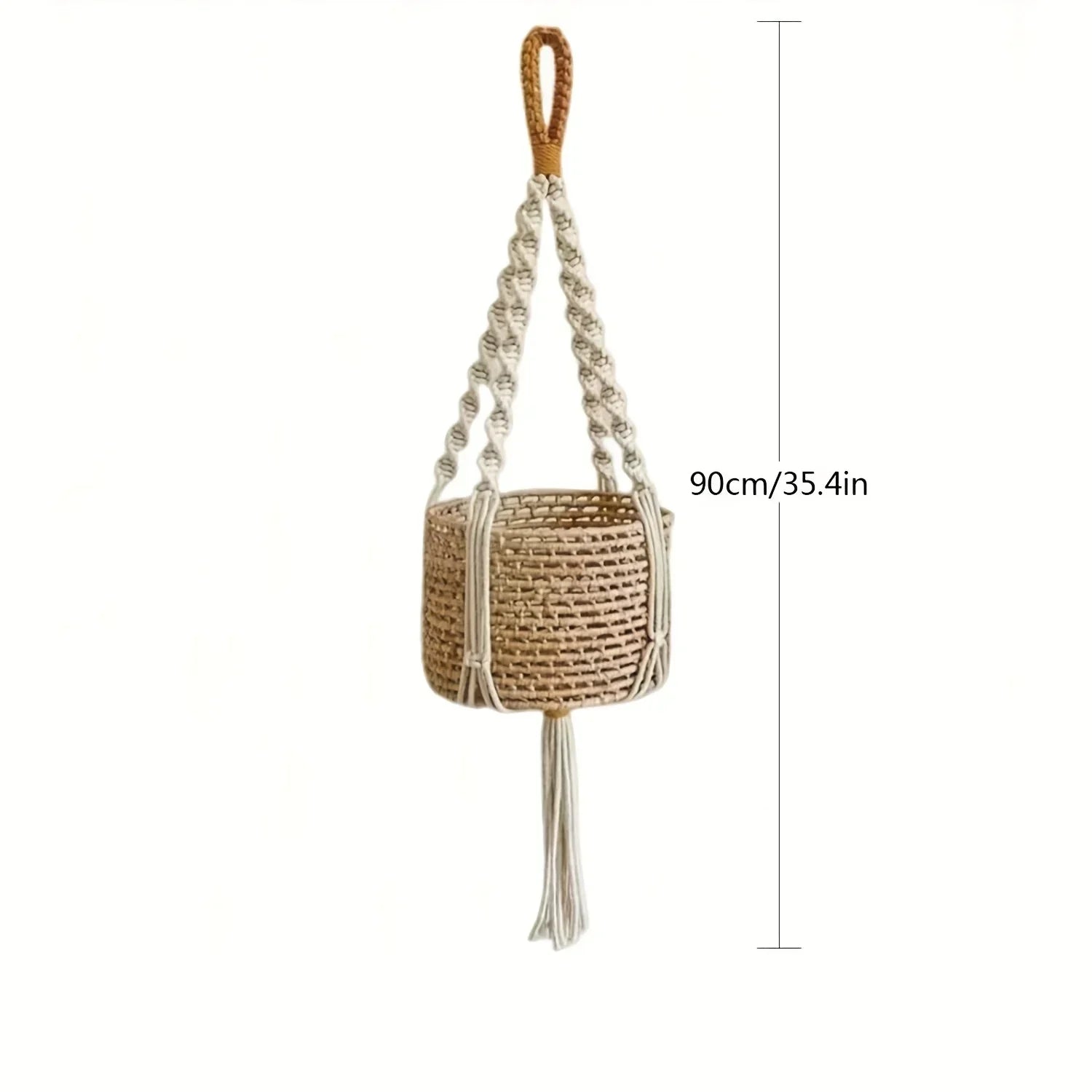 [Macrame Plant Hangers] 3pcs Macrame Plant Hangers - Bohemian Handwoven Holders with Tassels, Decorative Hanging Baskets, Ideal for Balcony/Living Room/Garden, Great Housewarming Gifts (Not Include Pots)