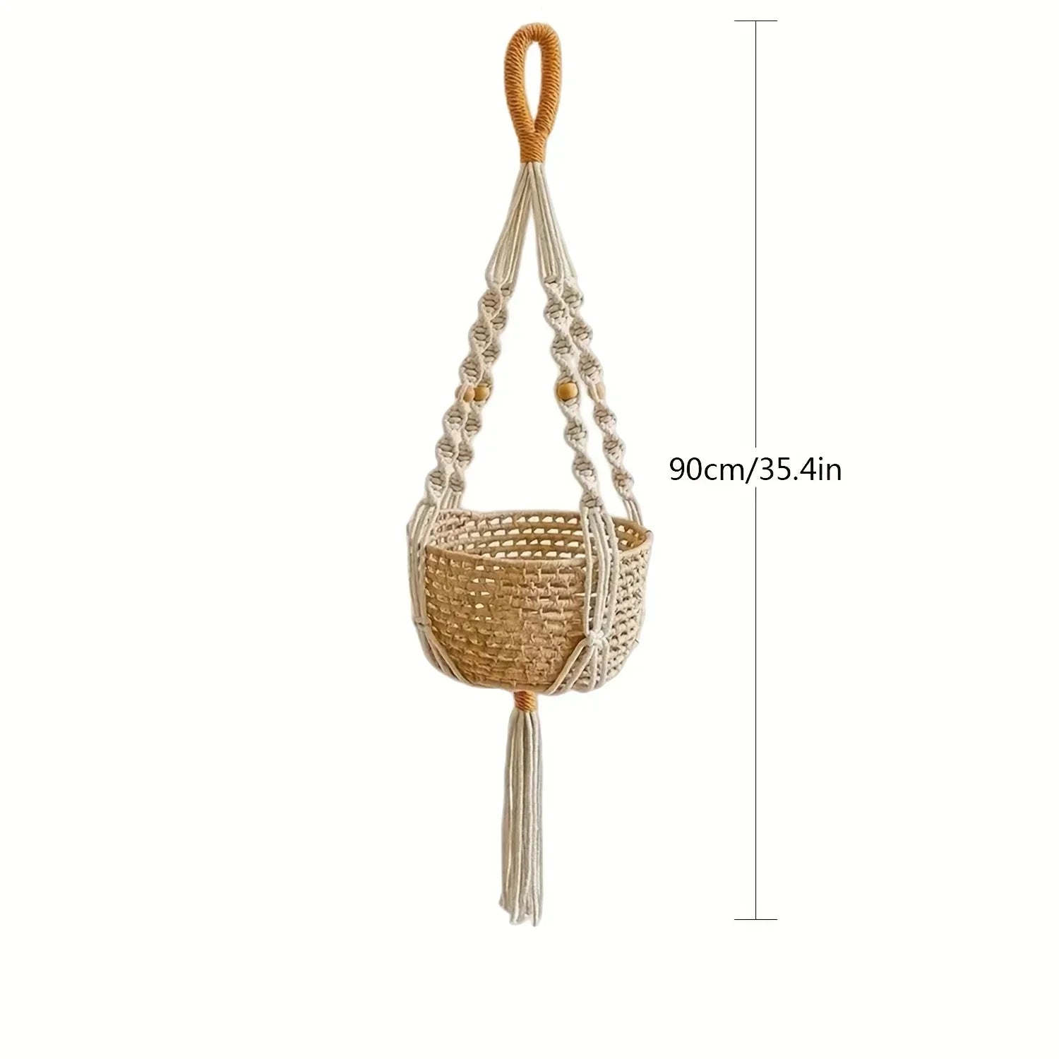 [Macrame Plant Hangers] 3pcs Macrame Plant Hangers - Bohemian Handwoven Holders with Tassels, Decorative Hanging Baskets, Ideal for Balcony/Living Room/Garden, Great Housewarming Gifts (Not Include Pots)
