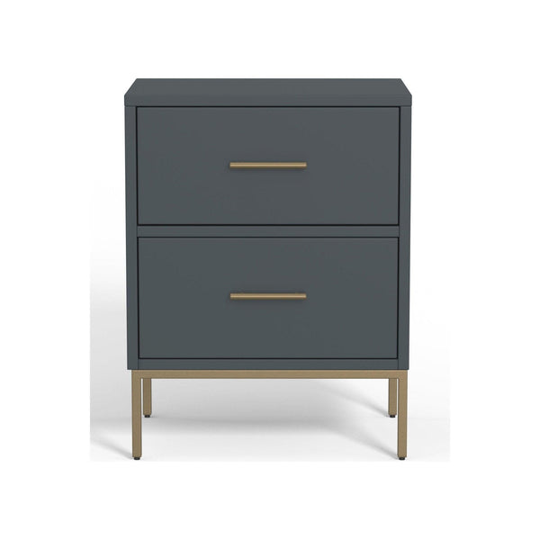 Madelyn Two Drawer Nightstand, Slate Gray