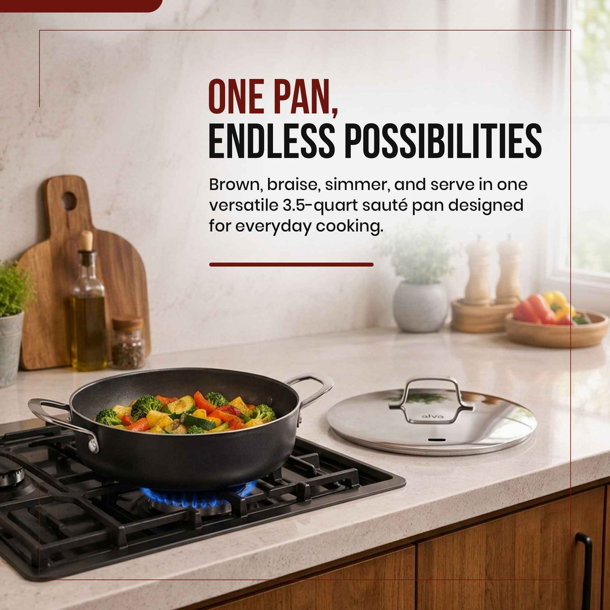 Ceramic Nonstick Sauté Pan, 3.5-Qt