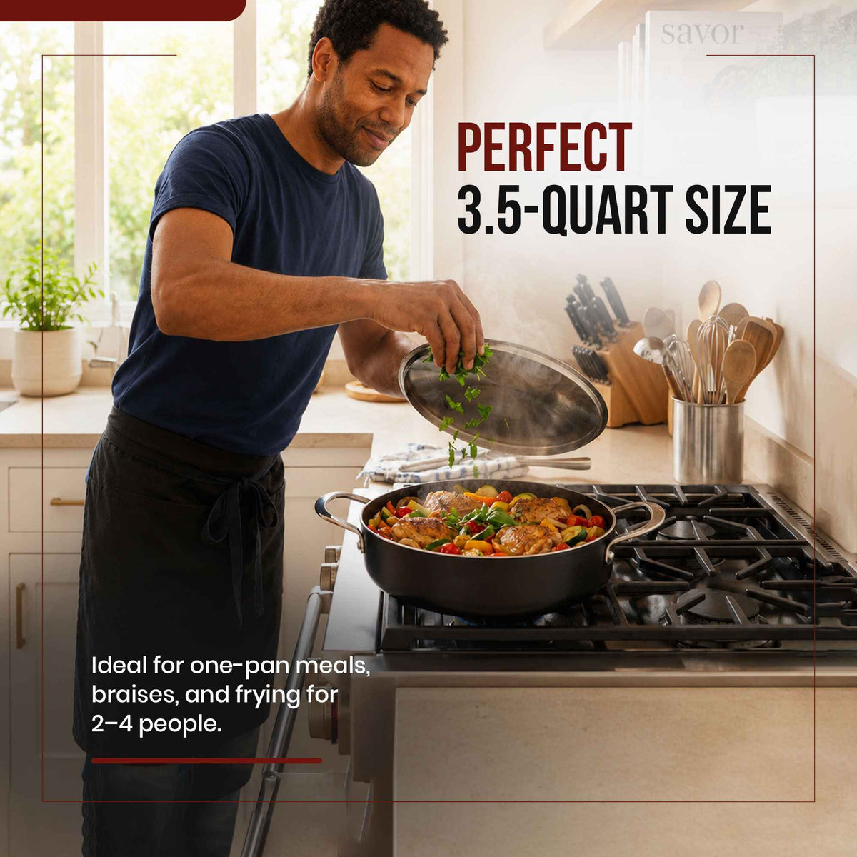 Ceramic Nonstick Sauté Pan, 3.5-Qt
