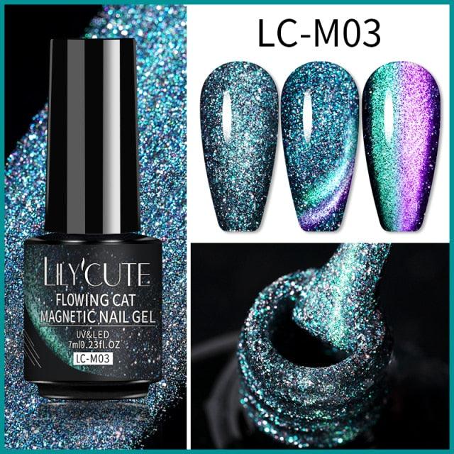 Magnetic 9D Cat Eye Gel Nail Polish Set UV LED Popular Chameleon Multi Color Salon Designs For Womens