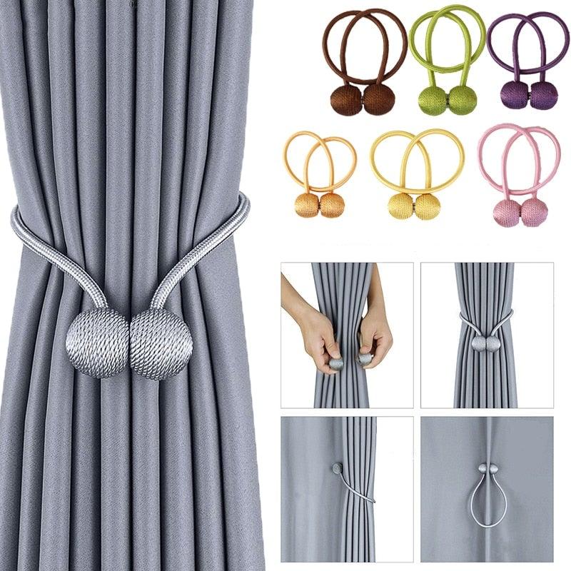 Magnetic Curtain Buckle Holder Tieback Window Accessories Curtain Decorative Curtain Tiebacks  Magnetic Curtain Tiebacks European Style Decorative Curtain Drape Tie With Strong Magnetic For Home And Office Decoration