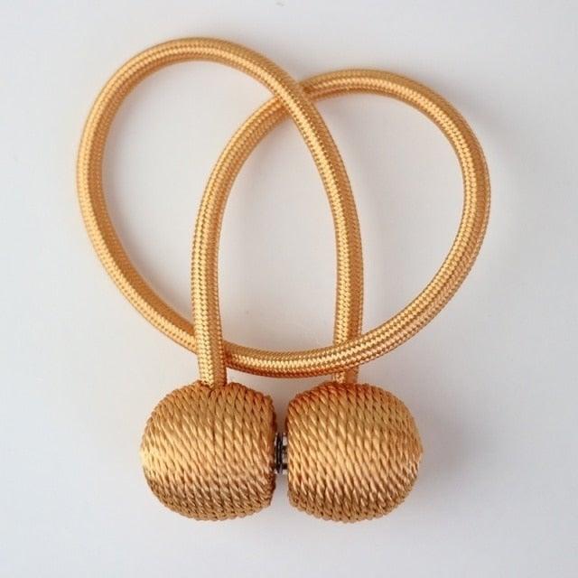 Magnetic Curtain Tieback Buckle Strap Holdbacks Magnet Clip For Curtain Rod Tie Backs Hanging Belts Rope Accessories Upgraded Curtain Buckles European Style Decorative Weave Rope Curtain Holdbacks Holder For Window Decor Curtain Clips Rope Straps Magnet