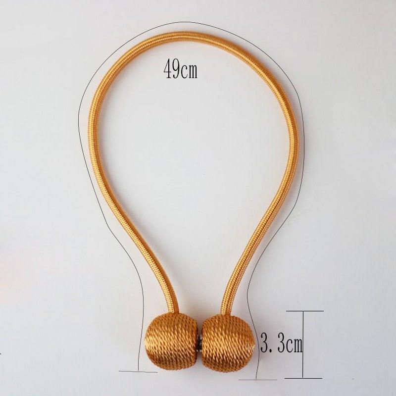 Magnetic Curtain Tieback Buckle Strap Holdbacks Magnet Clip For Curtain Rod Tie Backs Hanging Belts Rope Accessories Upgraded Curtain Buckles European Style Decorative Weave Rope Curtain Holdbacks Holder For Window Decor Curtain Clips Rope Straps Magnet