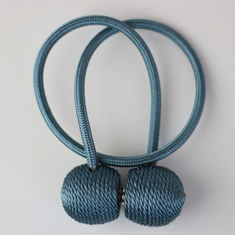 Magnetic Curtain Tieback Buckle Strap Holdbacks Magnet Clip For Curtain Rod Tie Backs Hanging Belts Rope Accessories Upgraded Curtain Buckles European Style Decorative Weave Rope Curtain Holdbacks Holder For Window Decor Curtain Clips Rope Straps Magnet
