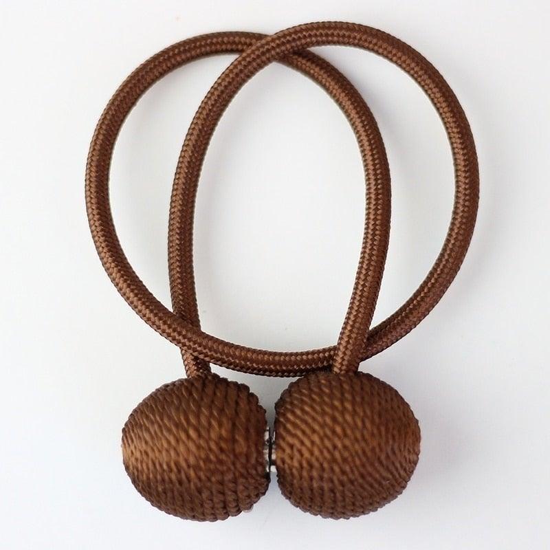 Magnetic Curtain Tieback Buckle Strap Holdbacks Magnet Clip For Curtain Rod Tie Backs Hanging Belts Rope Accessories Upgraded Curtain Buckles European Style Decorative Weave Rope Curtain Holdbacks Holder For Window Decor Curtain Clips Rope Straps Magnet