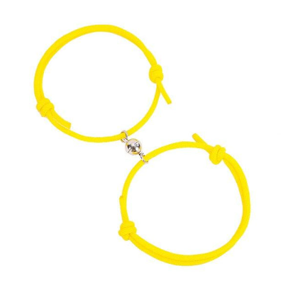 Magnetic Simple Matching Bracelets For Couples Silver Alloy Magnet Charm Adjustable Trendy Red Rope Couples Bracelets Vows Of Eternal Love Adjustable Jewelry Gifts Set