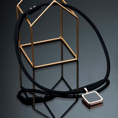 Tera High Power Gauss Magnetic Therapy Necklace - Black Rose Gold