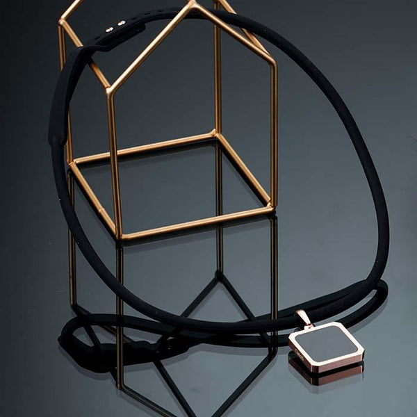 Tera High Power Gauss Magnetic Therapy Necklace - Black Rose Gold