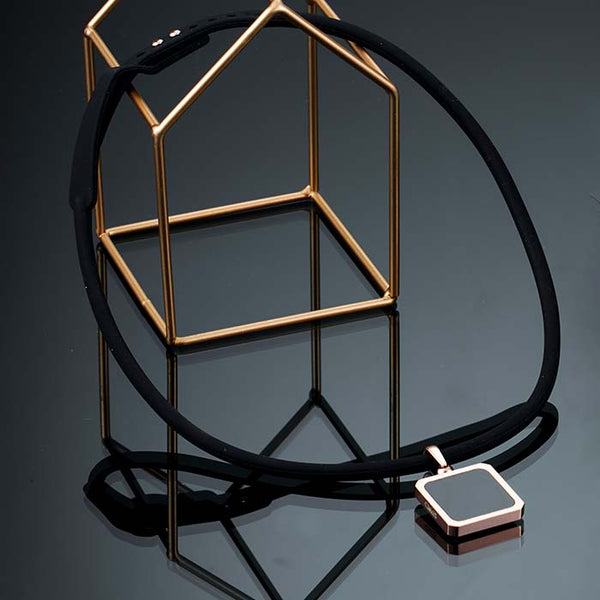 Tera High Power Gauss Magnetic Therapy Necklace - Black Rose Gold