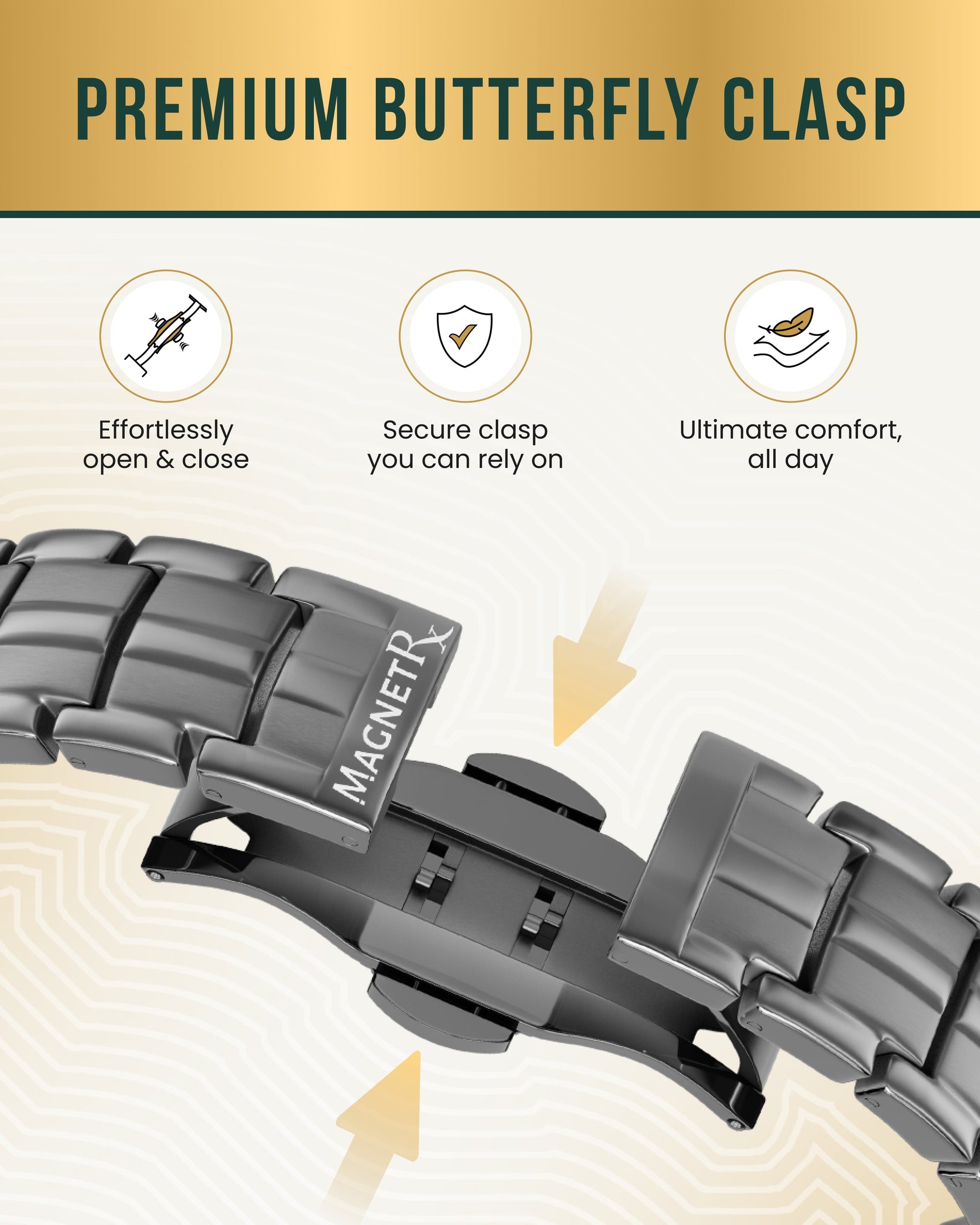 EllipseMAX Magnetic Bracelet for Men (Gunmetal)