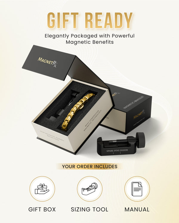 EllipseMAX Magnetic Bracelet for Women (Gold)