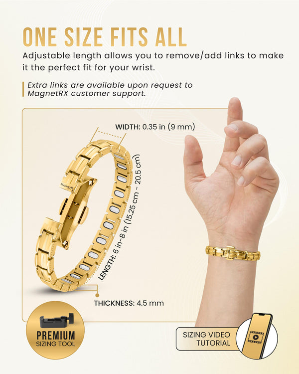 EllipseMAX Magnetic Bracelet for Women (Gold)