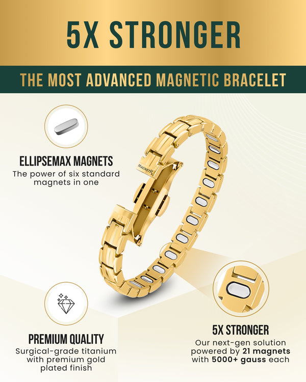 EllipseMAX Magnetic Bracelet for Women (Gold)
