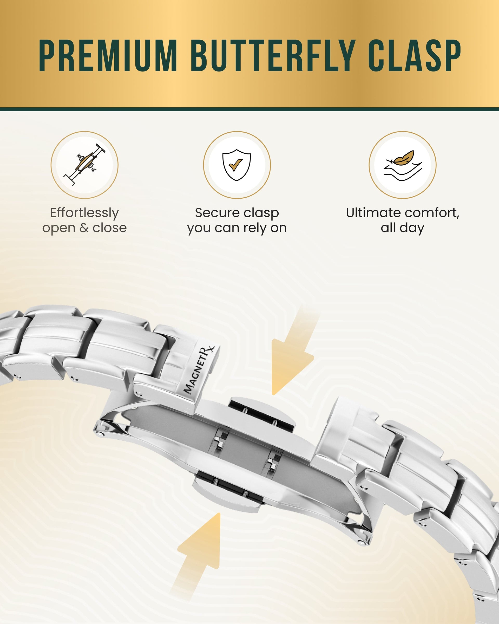 EllipseMAX Magnetic Bracelet for Women (Silver)