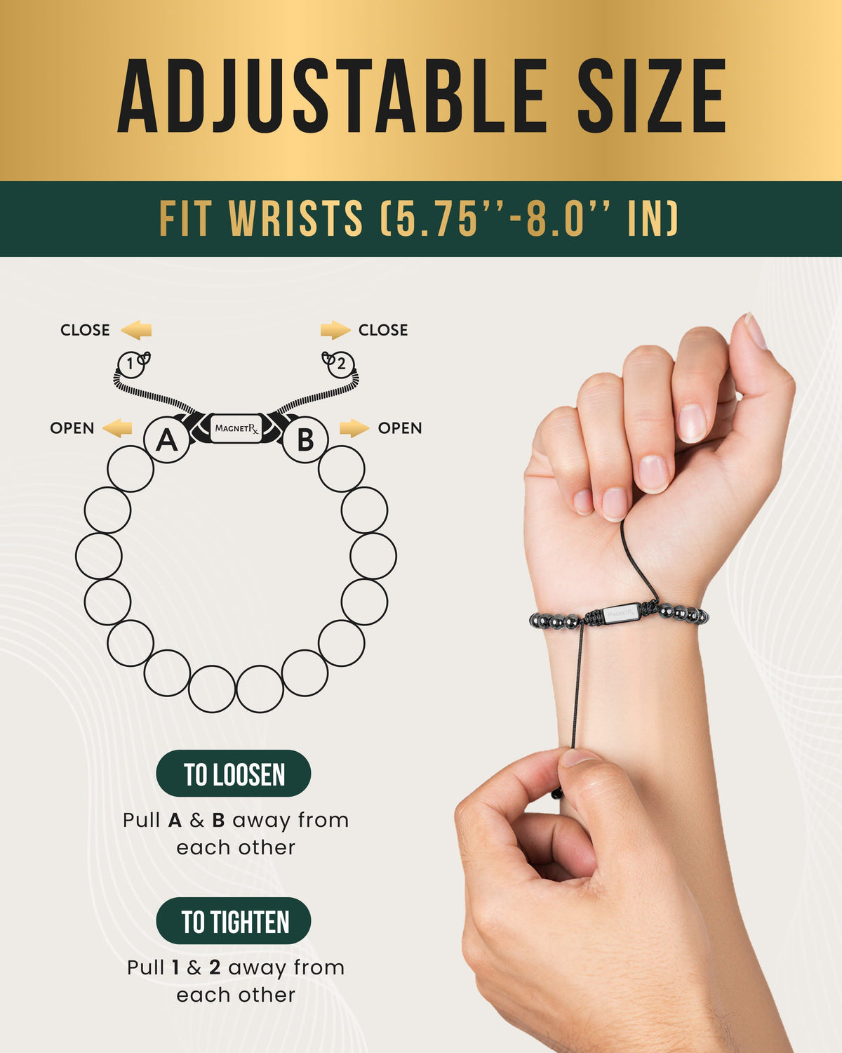 High Power Magnetic Hematite Bracelet Classic 6mm Bead