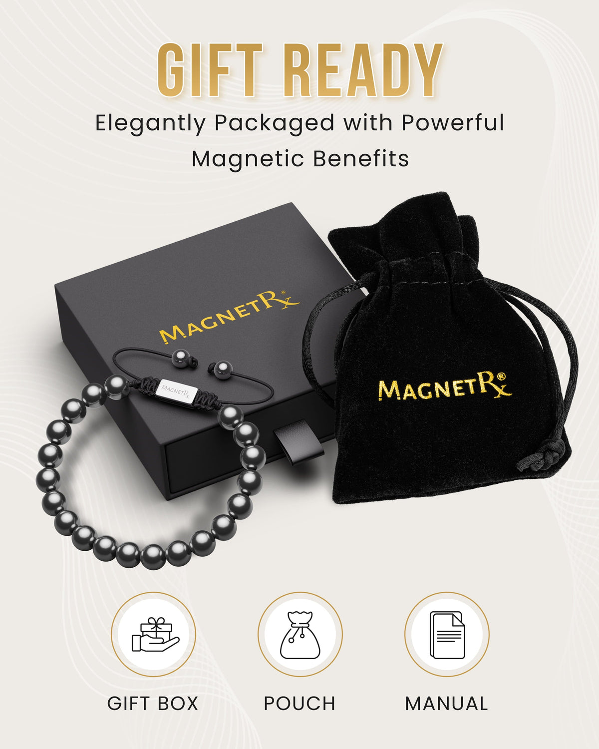 High Power Magnetic Hematite Bracelet Classic 8mm Bead