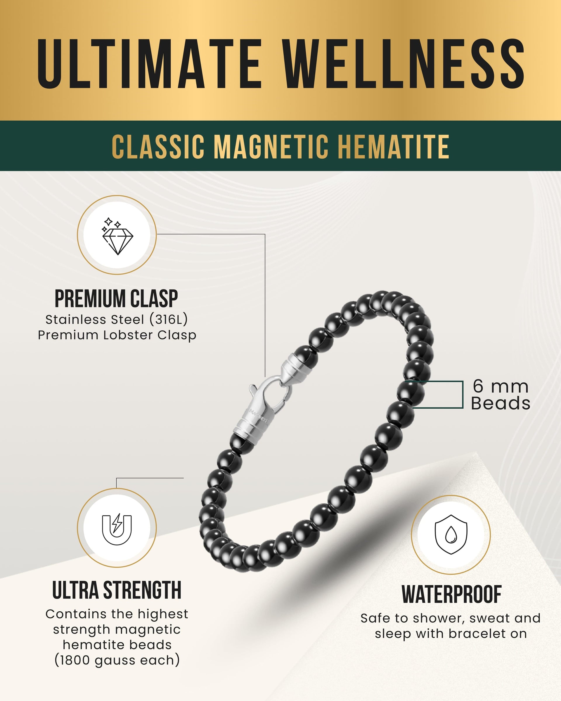 MAX Strength Magnetic Hematite Bracelet (Classic)