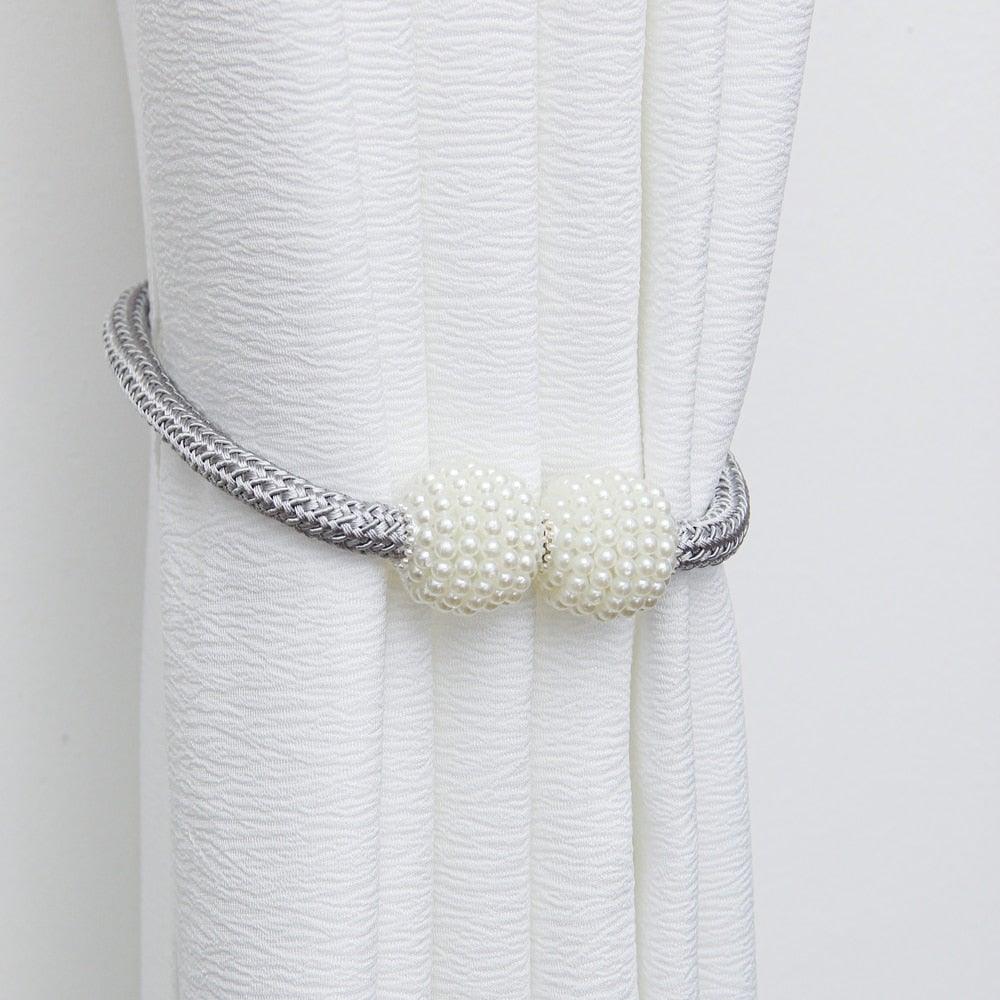 Magnets Curtains Clamps Curtain Holder Pompom Tieback Magnetic Clips Hanging Balls Tie Back Home Decoration Accessories Magnetic Curtain Tiebacks European Style Decorative Curtain Drape Tie With Strong Magnetic For Home And Office Decoration