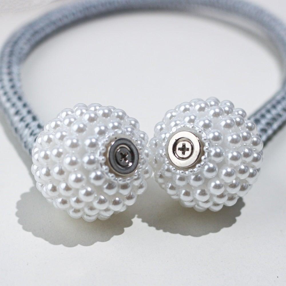 Magnets Curtains Clamps Curtain Holder Pompom Tieback Magnetic Clips Hanging Balls Tie Back Home Decoration Accessories Magnetic Curtain Tiebacks European Style Decorative Curtain Drape Tie With Strong Magnetic For Home And Office Decoration