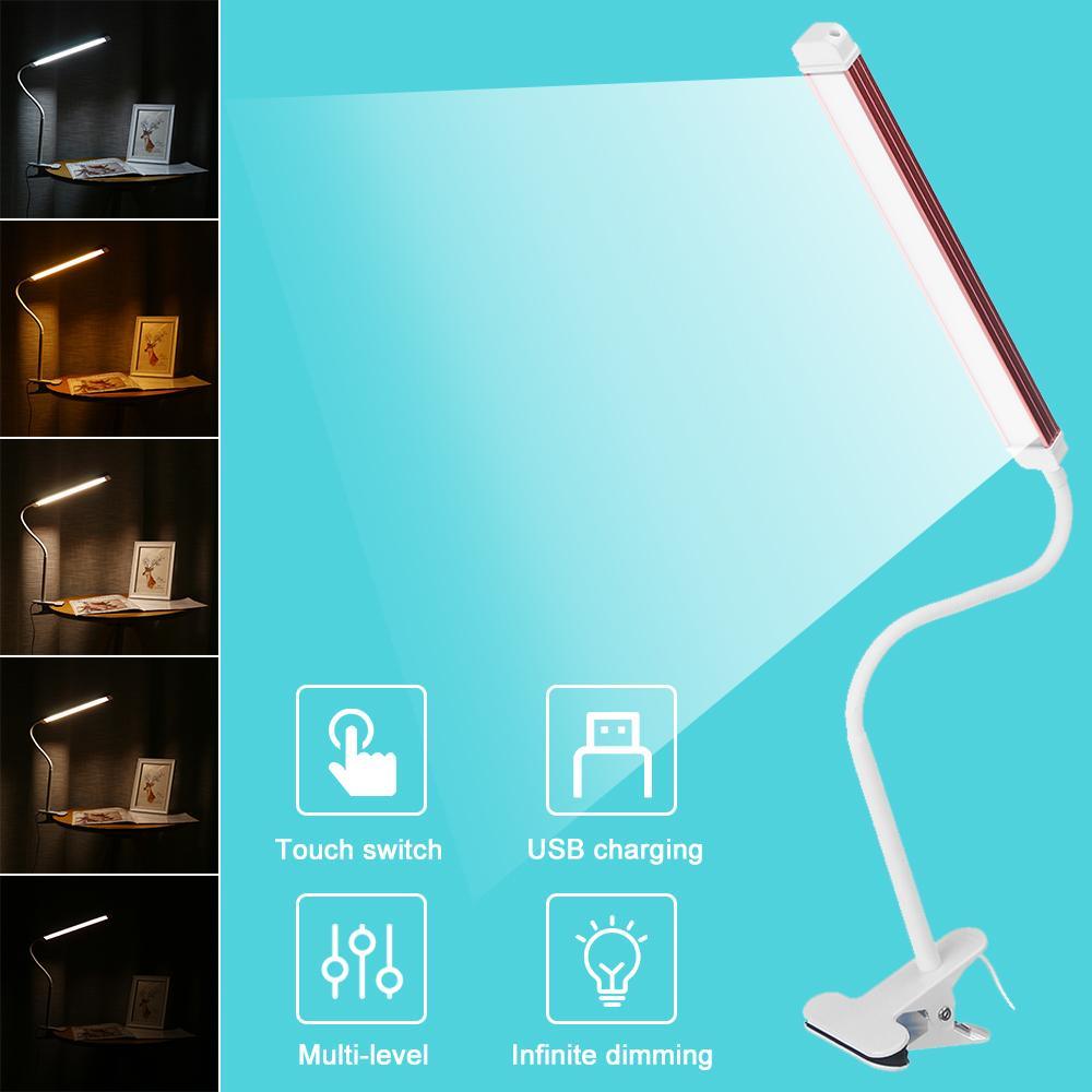 Magnifier Nail Beauty Light Tattoo Clip Light USB Table Lamp Flexible LED Desk Lamp Student Book Lights Study Lamp Reading Light Decorative Table Lamp Cute Study Lamps for Bedroom Décor
