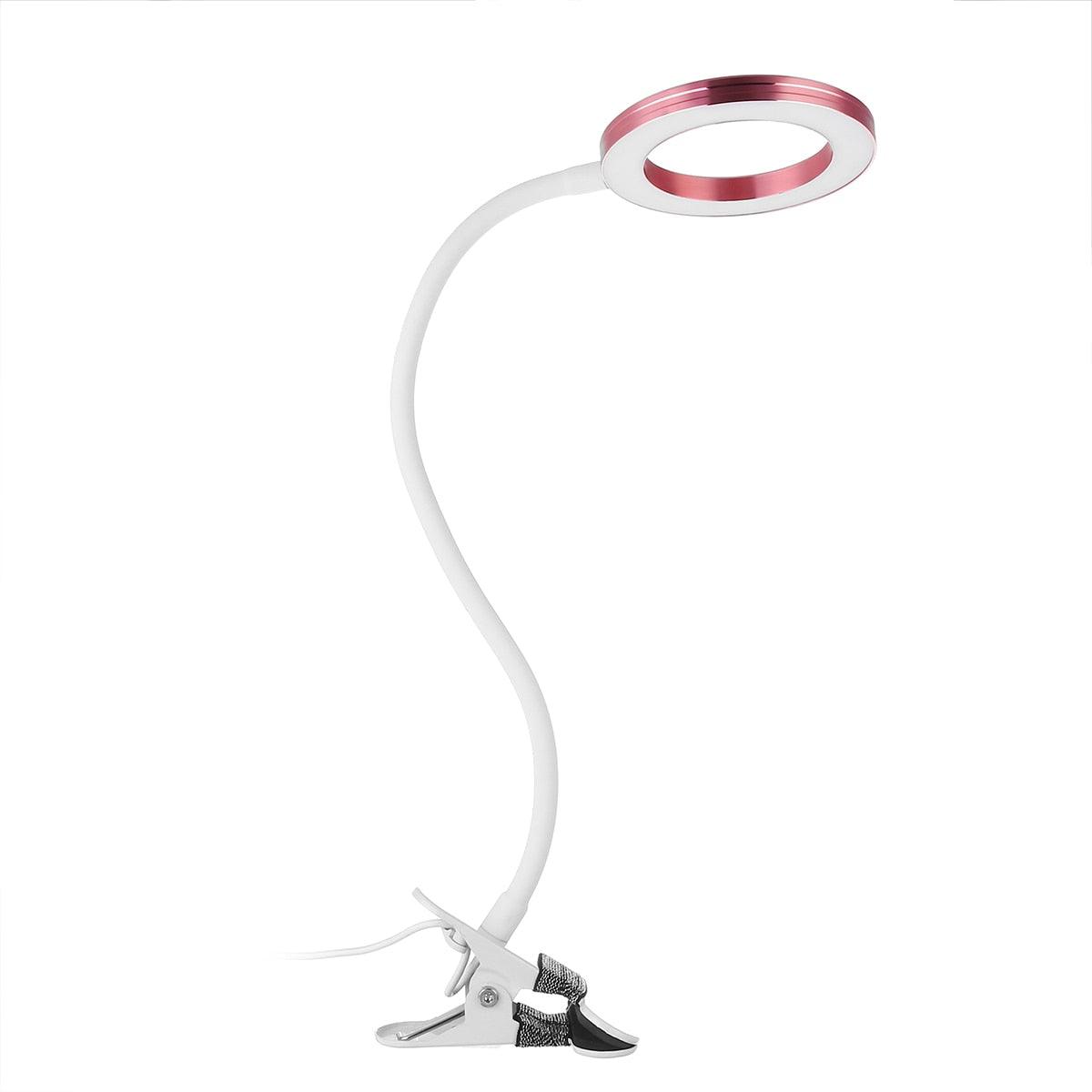 Magnifier Nail Beauty Light Tattoo Clip Light USB Table Lamp Flexible LED Desk Lamp Student Book Lights Study Lamp Reading Light Decorative Table Lamp Cute Study Lamps for Bedroom Décor