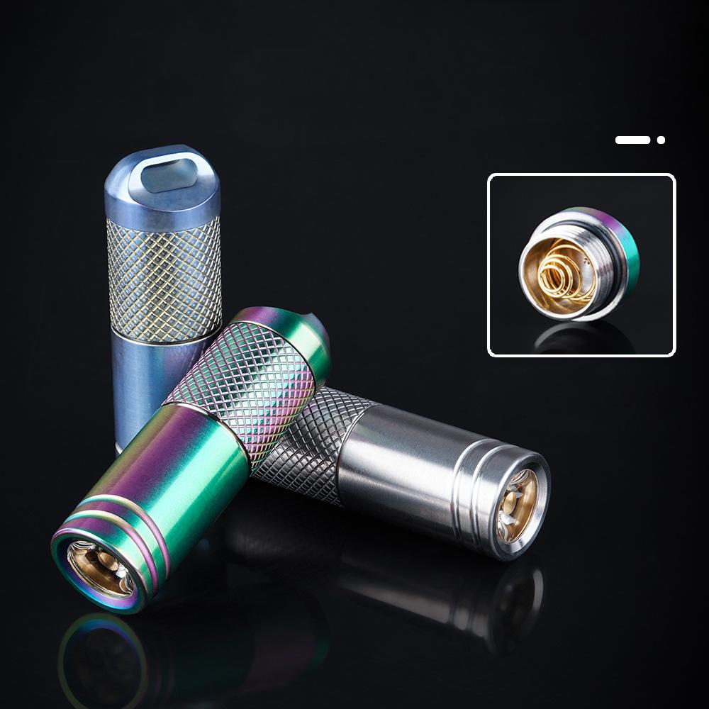 Wautton R18 EDC Titanium Alloy Mini Flashlight With USB Charging Rechargeable Fishing Outdoor Waterproof Camping Lighting EDC Tools Wautton Outdoor Gear