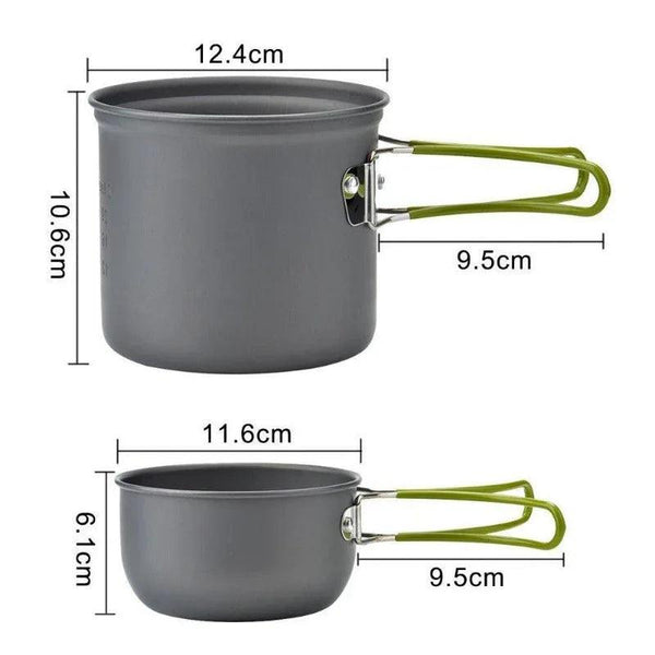 Camping Hiking Foldable Cookware Set Pot Pan - Gifts for You 'n Me