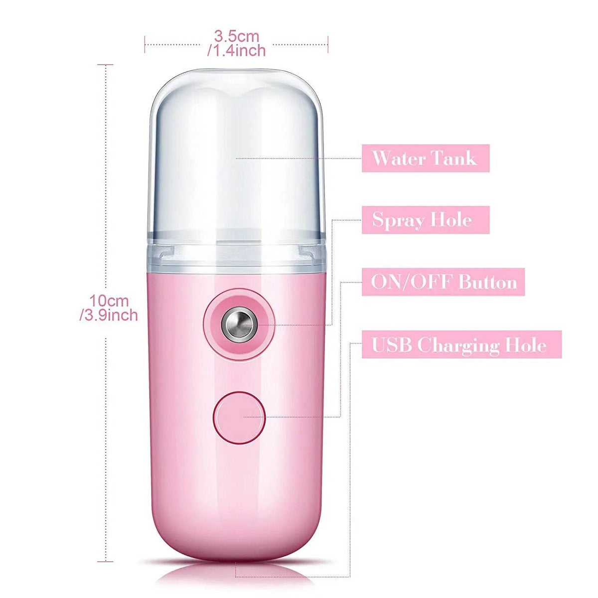 Nano Mist Facial Steamer – Portable 30ml Cool Mist Sprayer for Skin Hydration and Refreshing