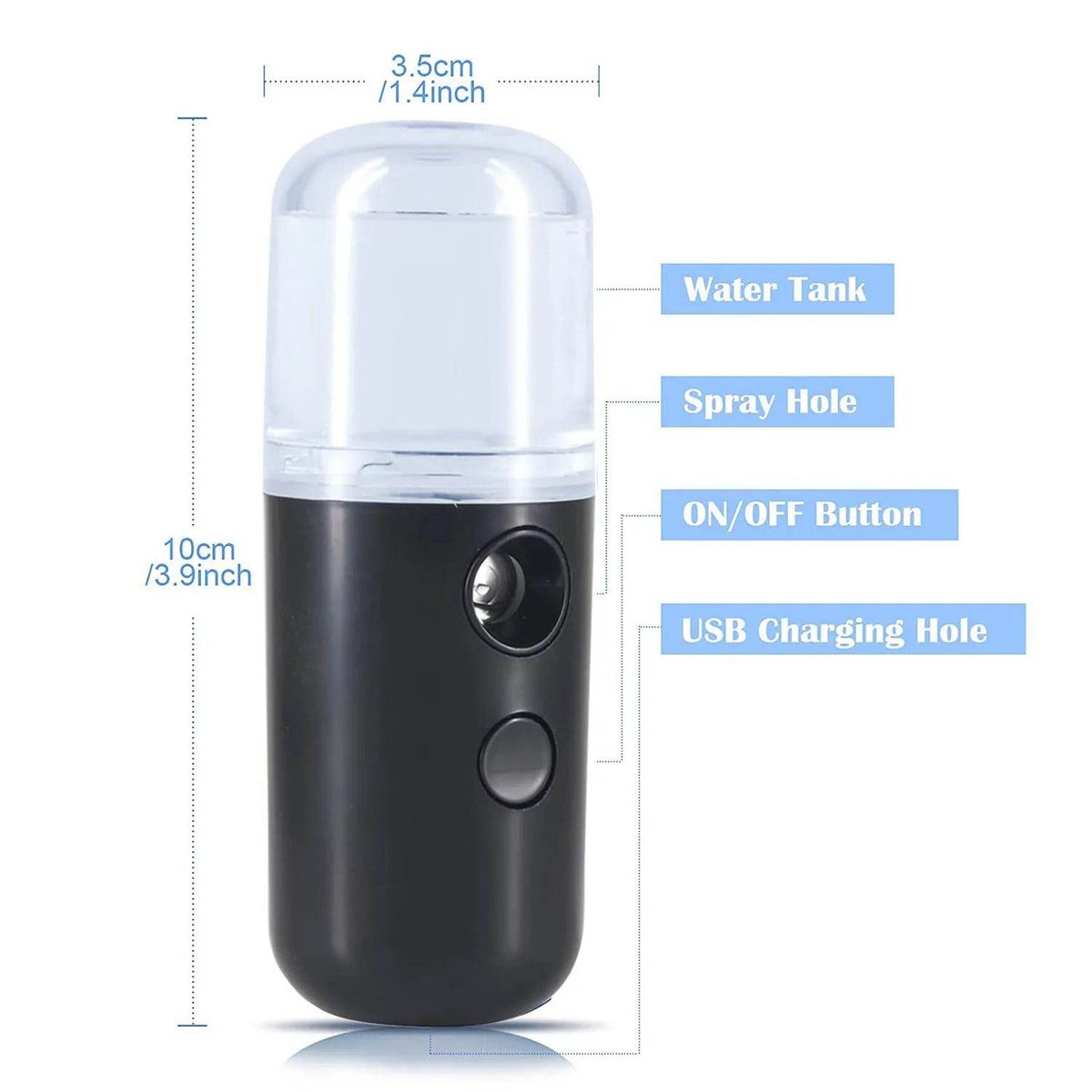 Nano Mist Facial Steamer – Portable 30ml Cool Mist Sprayer for Skin Hydration and Refreshing