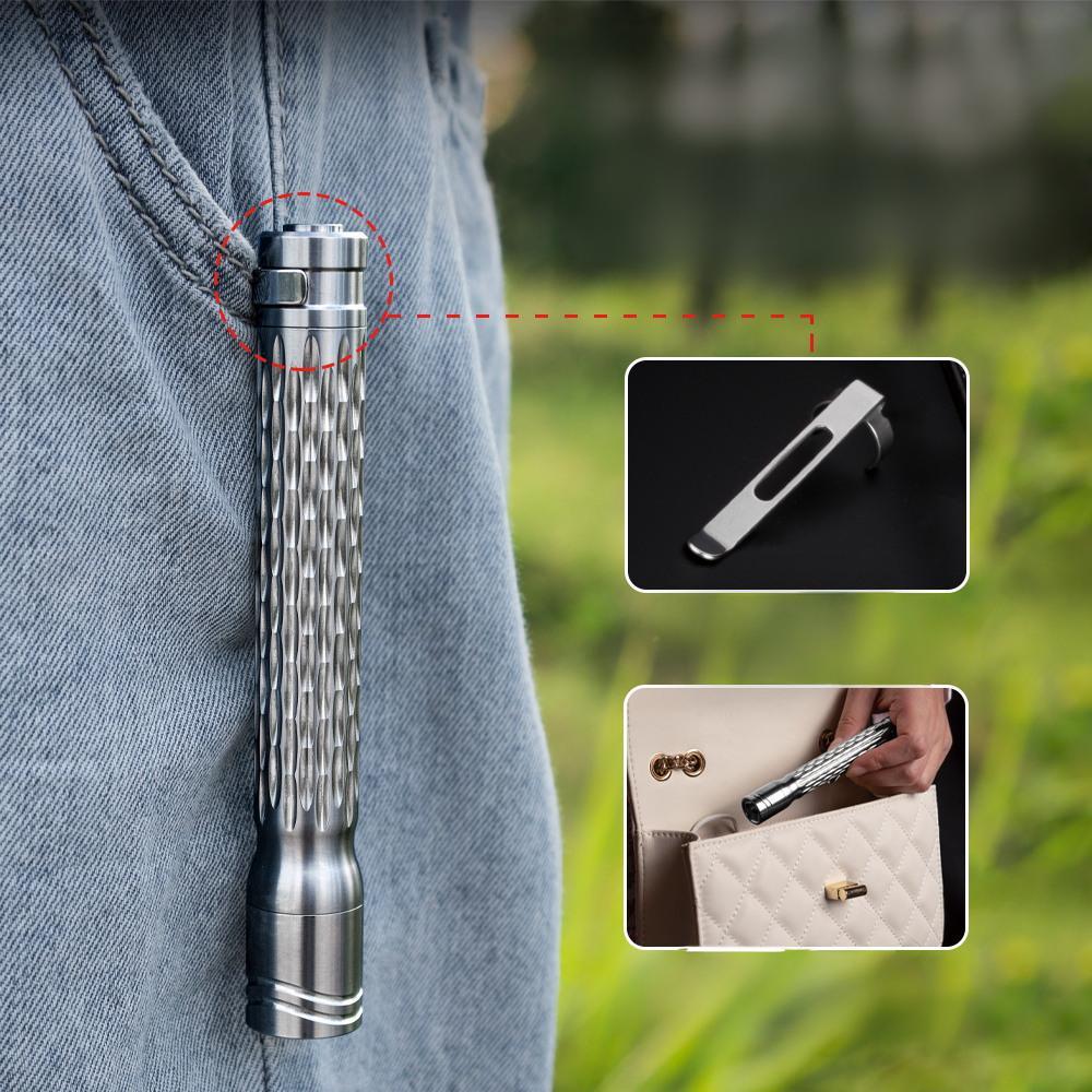 Wautton R8 Titanium Alloy Mini High-Intensity Flashlight Wautton Outdoor Gear