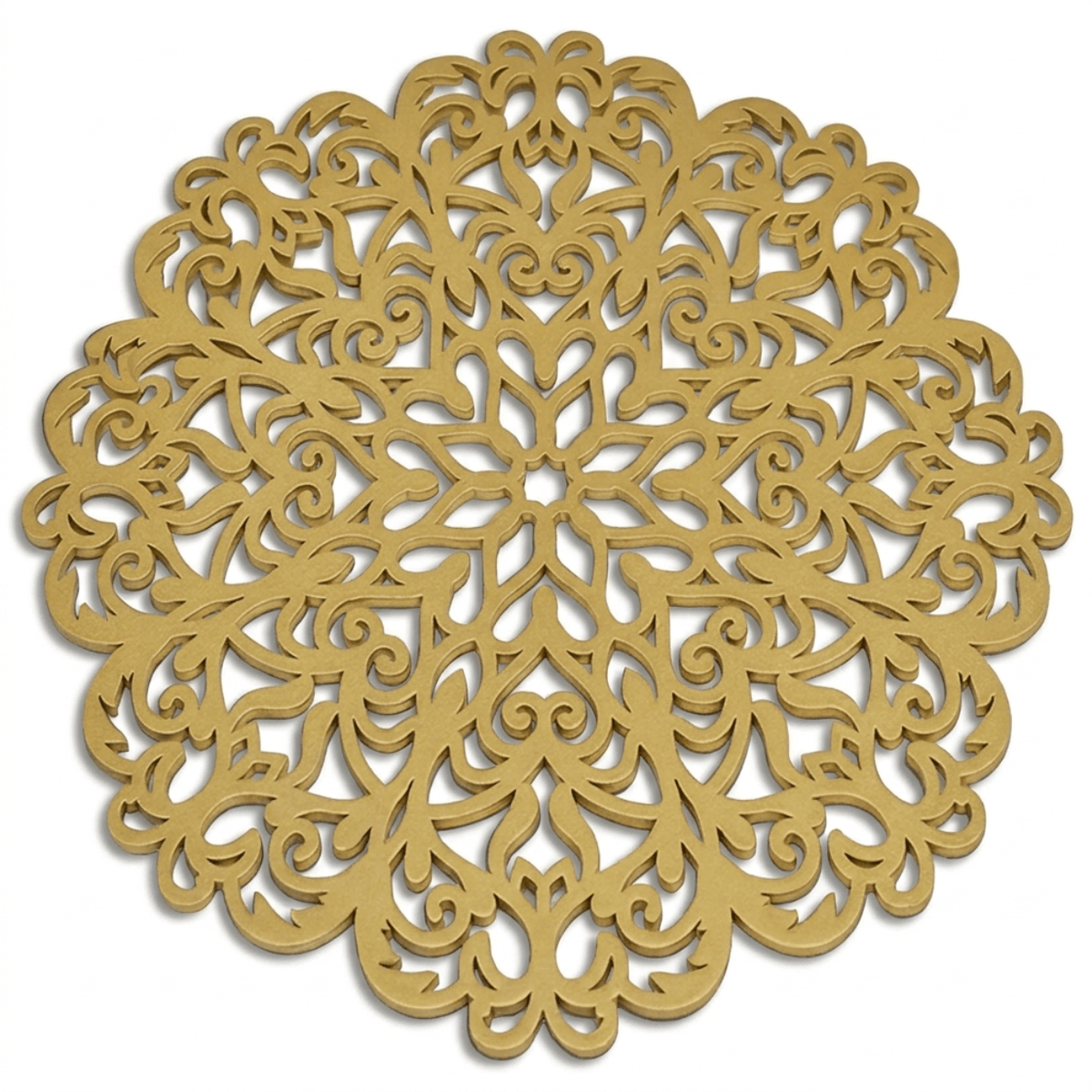 Gold Wooden Trivet | Hand Carved Placemats for Dining Table - Heat & Scratch Resistant