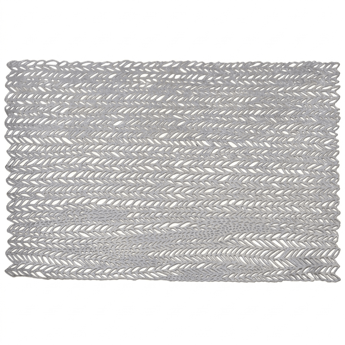 PVC Placemats - Silver Set of 6 | Heat Resistant Non Slip Table Mats for Dining