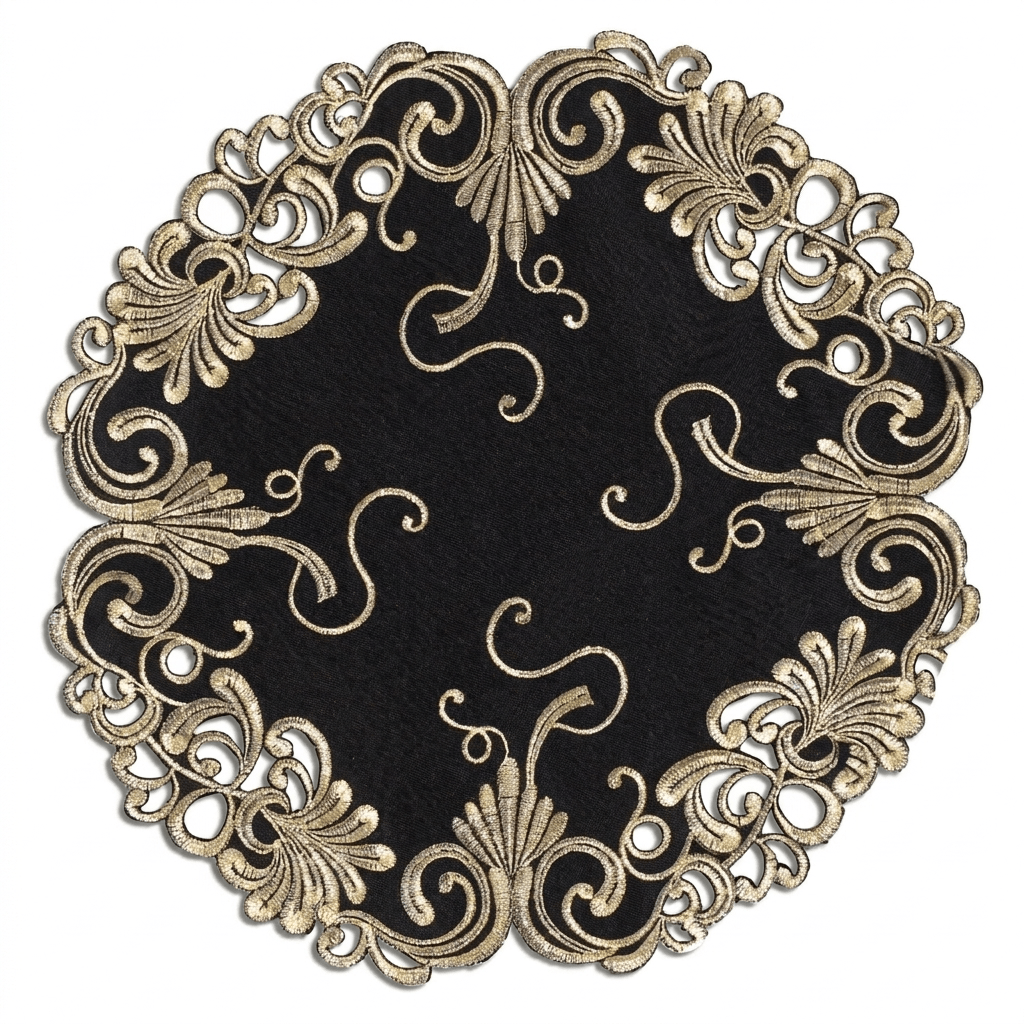 Black Gold Doilies – Golden Night, 15 Inch