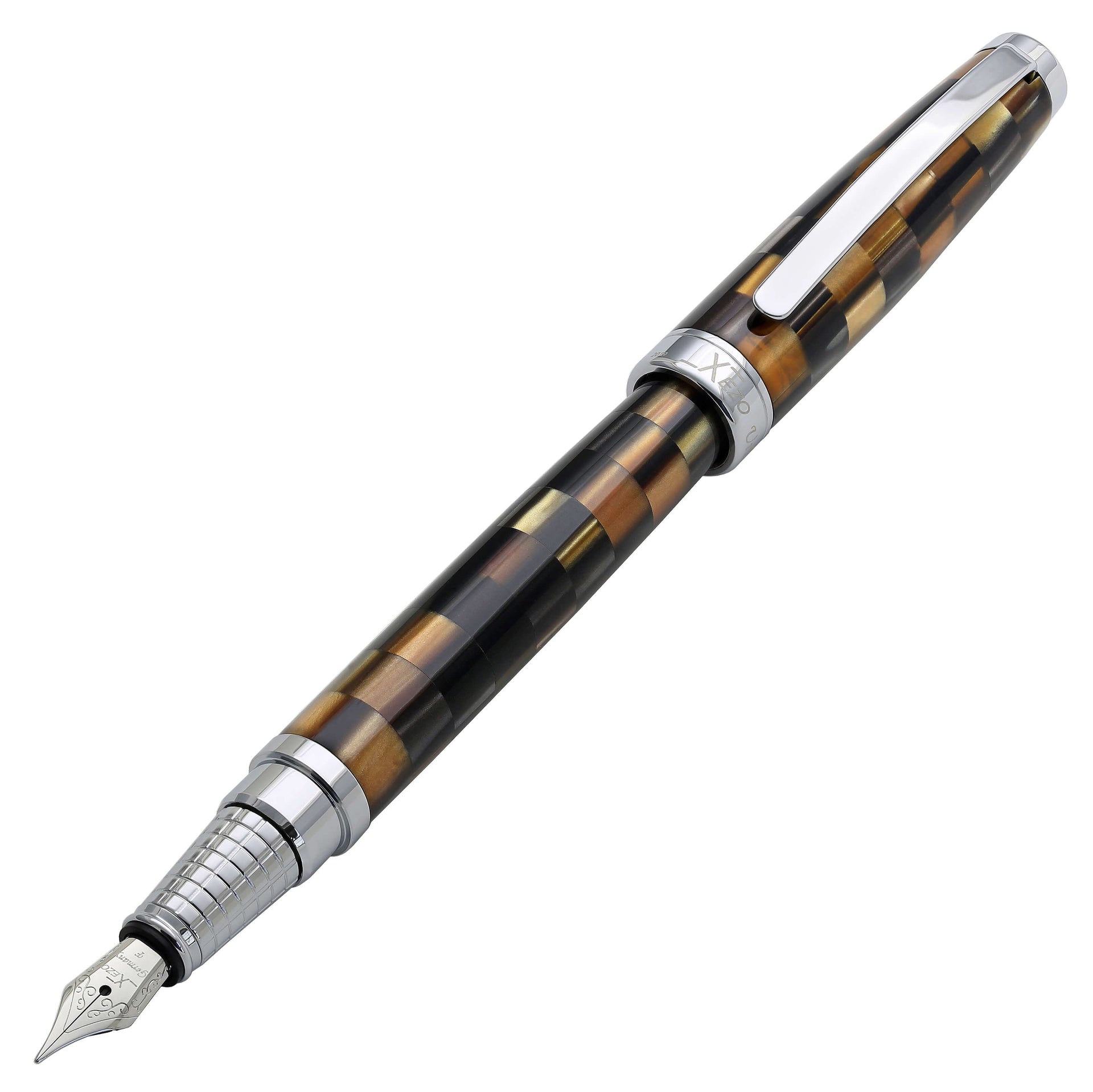 Urbanite Acrylic & Brass Fountain Pen (Fine Nib) - Woody Brown