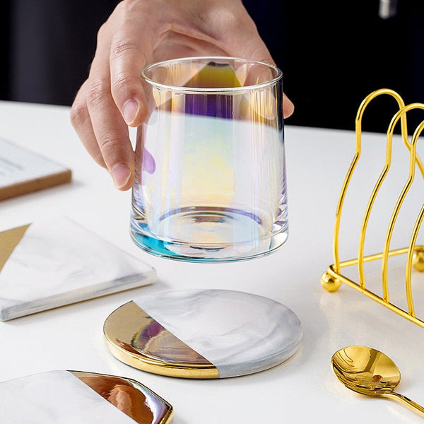 Marble Gold Coaster Set