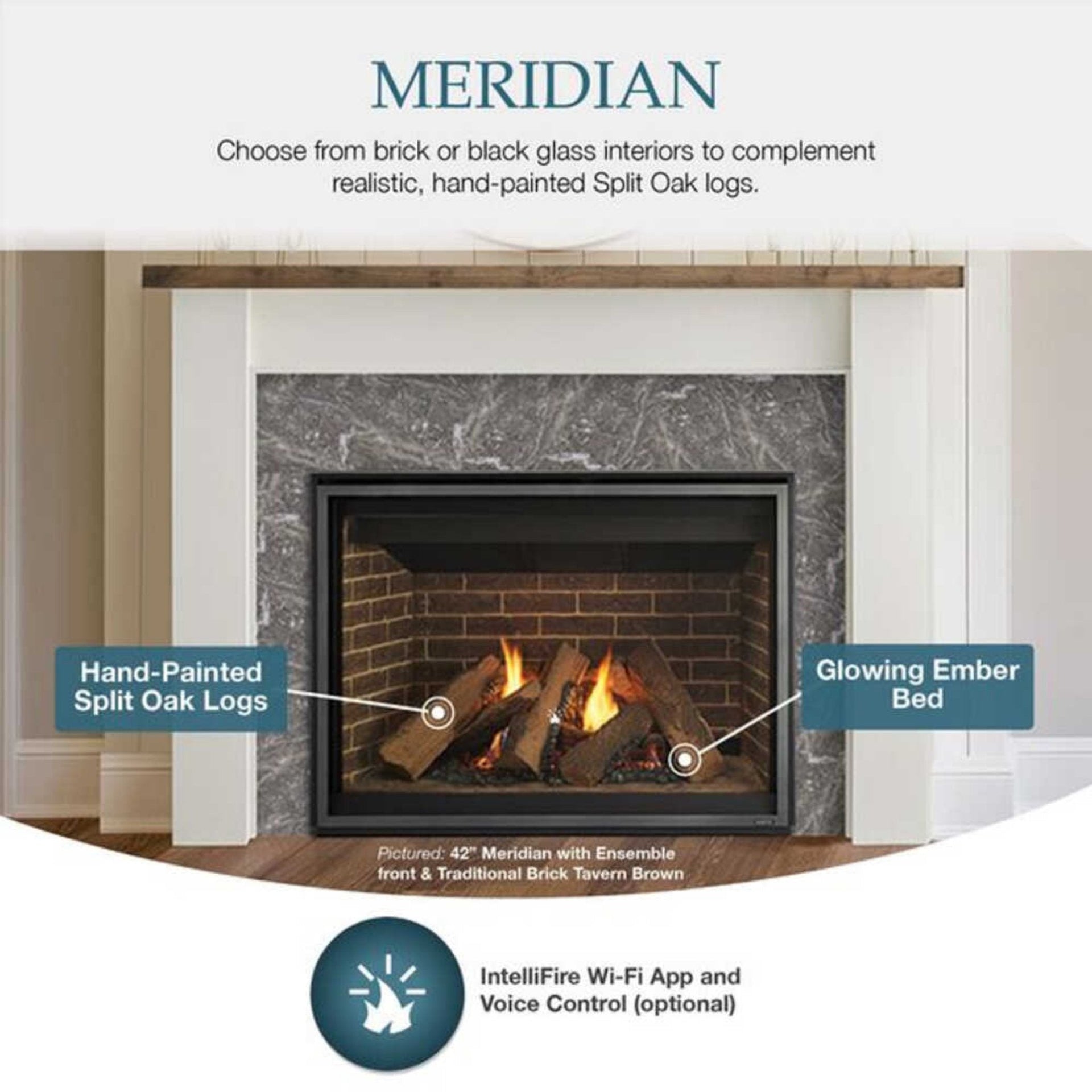 Majestic Meridian 42-Inch Natural Gas Fireplace [MER42N] (SAK43895)