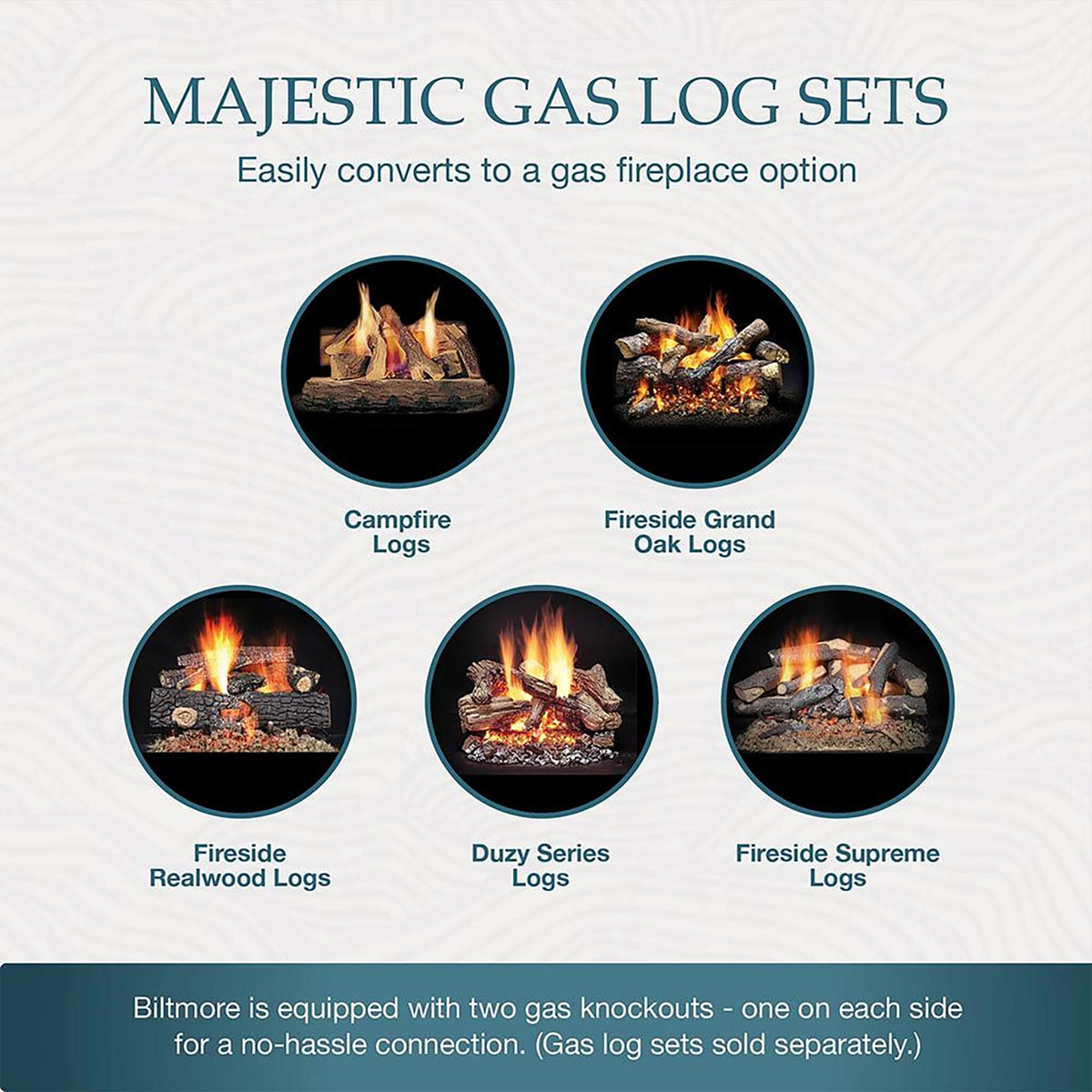 Majestic Biltmore 50-Inch Herringbone Pattern Open Wood-Burning Fireplace [SB100HB] (SAK62529)
