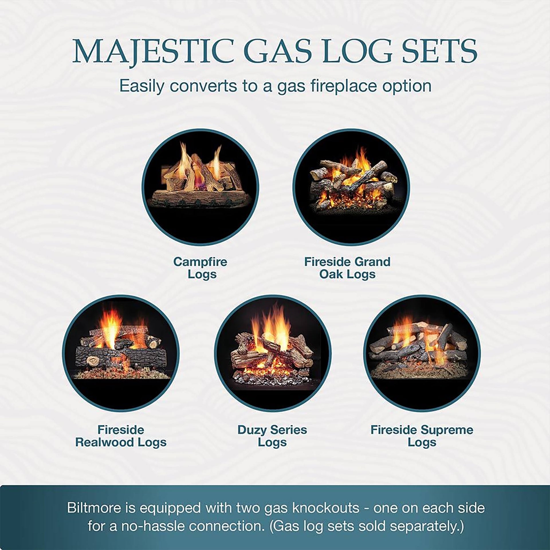 Majestic Biltmore 42-Inch Herringbone Pattern Open Wood Burning Fireplace [SB80HB] (SAK62149)